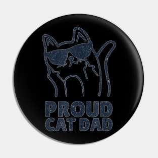 Funny Retro Proud Cat Dad Showing He Finger For Cat Lovers Pin