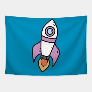 Rocket Cartoon Tapestry