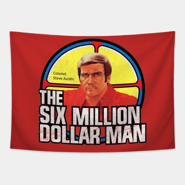 The Six Million Dollar Man Logo Tapestry by Alema Art