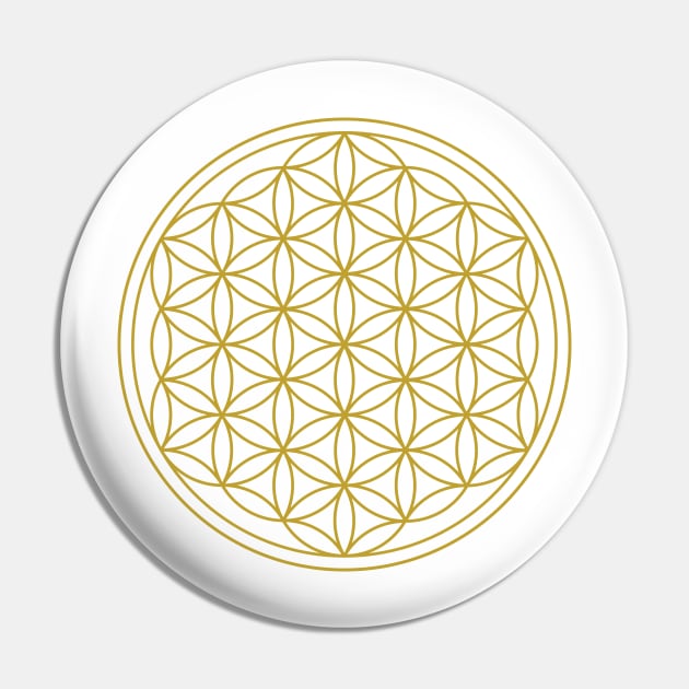 Flower of Life Gold Pin by NataliePaskell