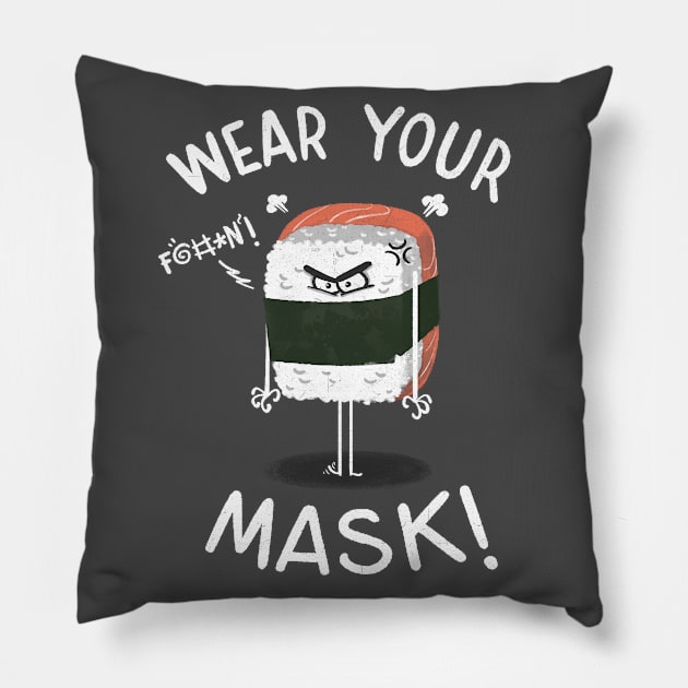 Angry Nigiri Pillow by Getsousa