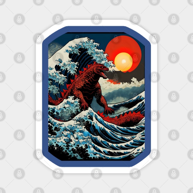 Great Wave monster Magnet by Rogue Clone