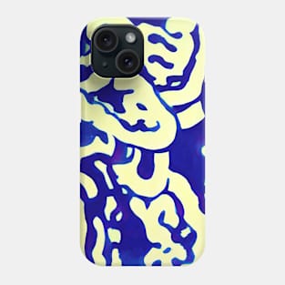 Background blue wavy strokes Phone Case