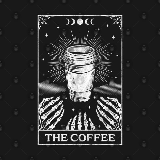 The Coffee Tarot Card Skeleton - Coffee Lover Retro Vintage by OrangeMonkeyArt