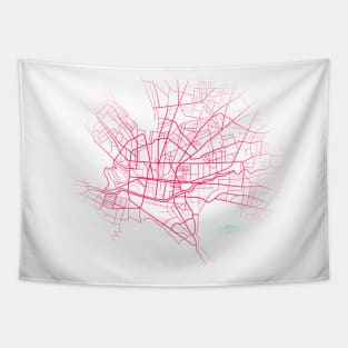 Monterrey Mexico city map digital illustration Tapestry