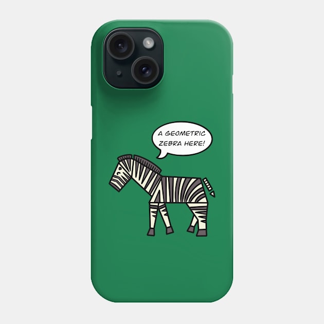 Cartoon geometric zebra Phone Case by Andrew Hau