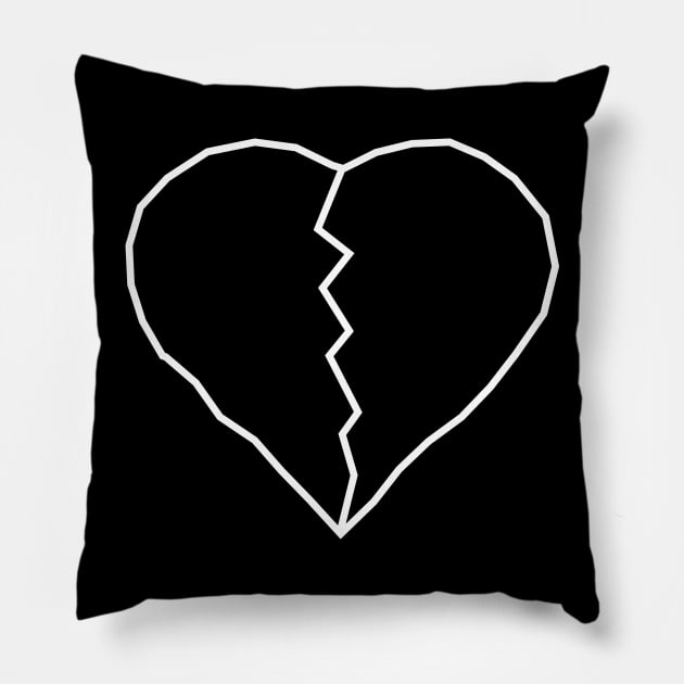 Black Heart T-Shirt Pillow by HolidayShirts