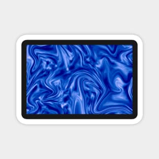 Blue Abstract Swirling Marble Pattern Magnet