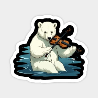 Polar Bear Playing Violin Magnet