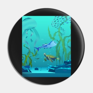 Aquarium Illustration Pin