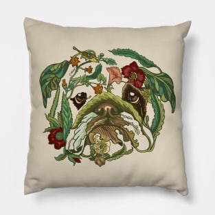 Botanical English Bulldog Pillow