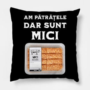 Am Patratele Dar Sunt Mici Mititei Funny Romanian Food Pillow