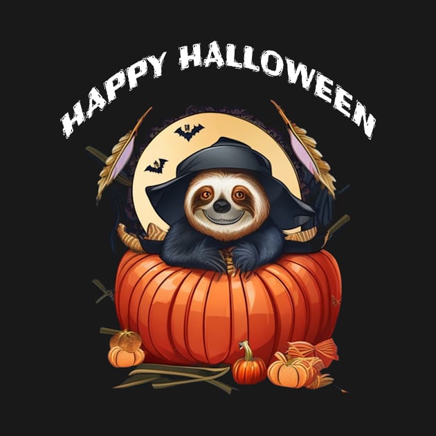 A funny sloth celebrating Halloween by halazidan