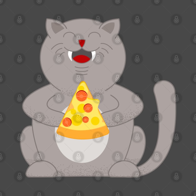 Chubby Cat Eat Pizza. by lakokakr