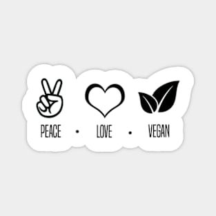 Peace Love Vegan Vegetarian Magnet