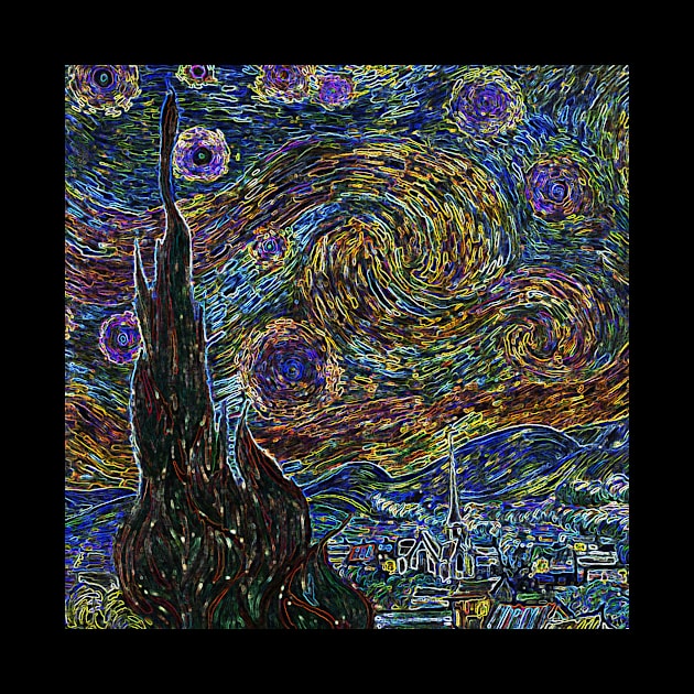 Starry Night Vincent Van Gogh Modern Art by 4Craig