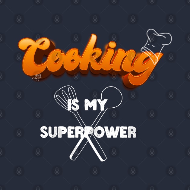 cooking is my superpower cool 3D effect text by tita