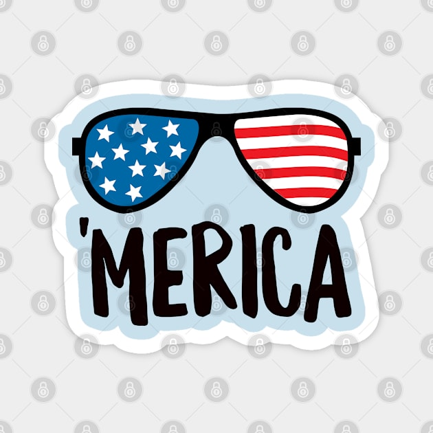 Merica Shades Magnet by DetourShirts