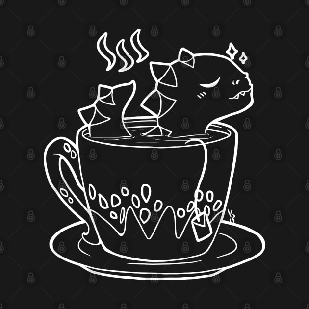 Tea Rex White Outline by vanyroz