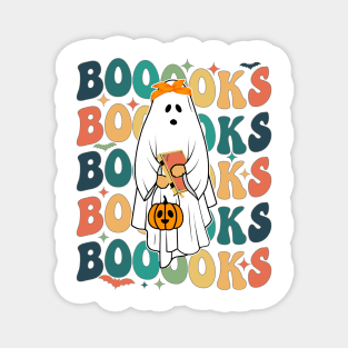 Halloween Booooks Ghost Funny Halloween Books Read Teacher T-Shirt Magnet