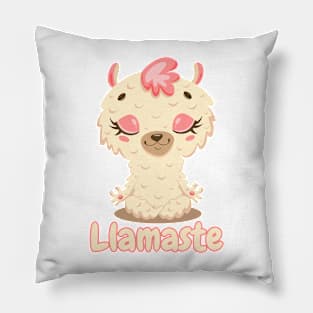 Llamaste Llama Namaste Yoga Llama Kawaii Cute Llama Pillow