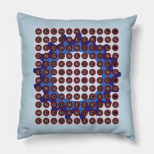 best design mechanical engineering text mechanics logo Pillow