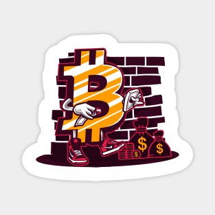 Bitcoin Wall Money Vibrant Graffiti Style Magnet