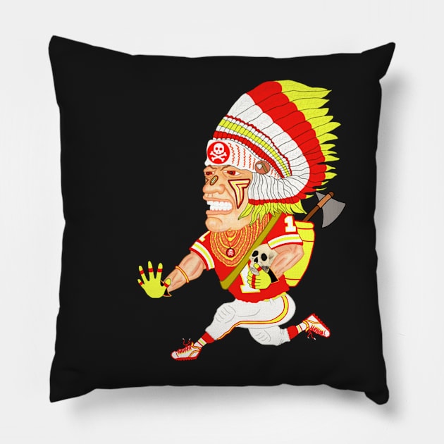 BIG CHIEF RED Pillow by DRAWGENIUS