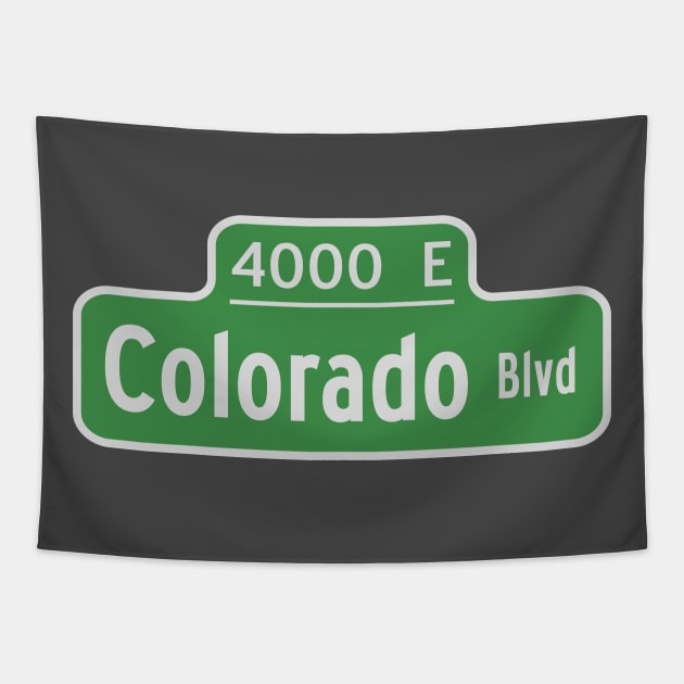 Colorado Boulevard Street Sign - Denver, Colorado Tapestry by South-O-Matic