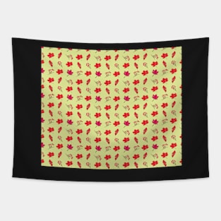 Autumn Leaves and Berries Pattern Tapestry