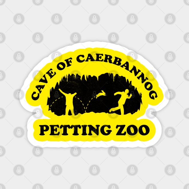 Cave of Caerbannog Petting Zoo (Black) Magnet by bryankremkau