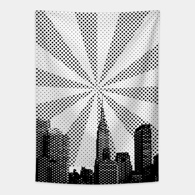 Vintage Retro skyline Tapestry by Santag