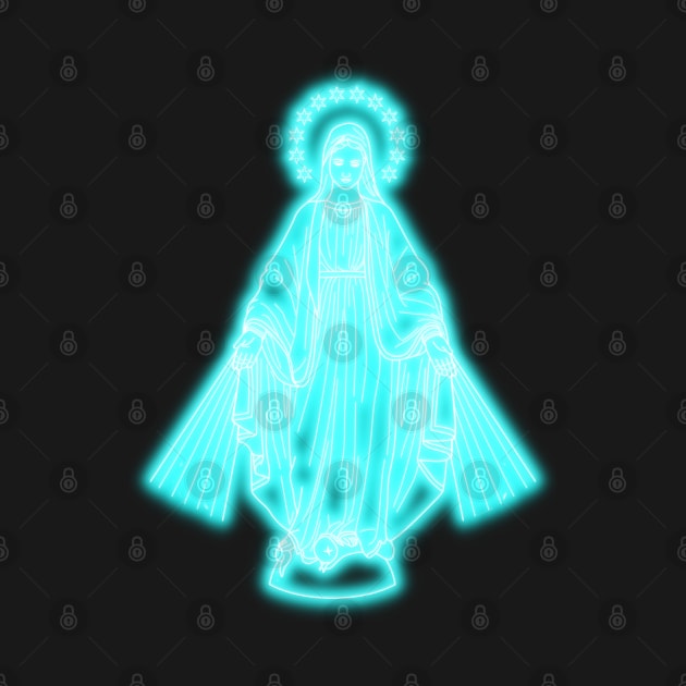 Blue Neon Virgin Mary by la chataigne qui vole ⭐⭐⭐⭐⭐