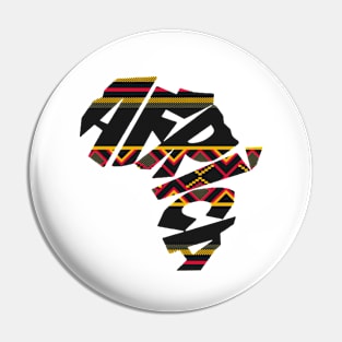 Africa Map with Kente Pattern, African Style Pin