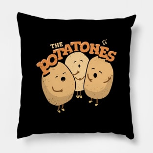 The Potatones - Veggie Pun Singing Trio Pillow