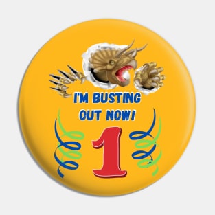 1st Birthday Dinosaur Pin