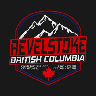 Retro Ski Revelstoke B.C Canada Skiing and Mountain Biking Paradise T-Shirt