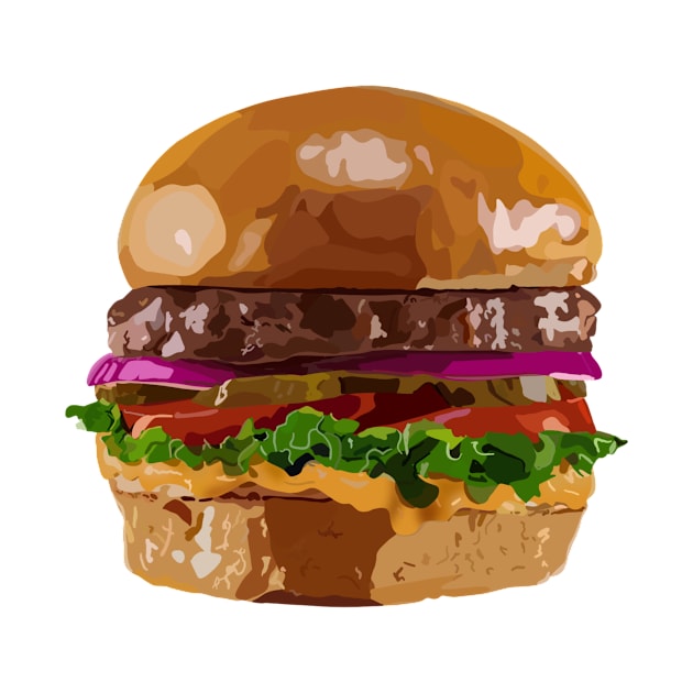 Hamburger realistic drawing by Shus-arts