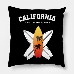 California Land of the Surfer Lifestyle Pillow