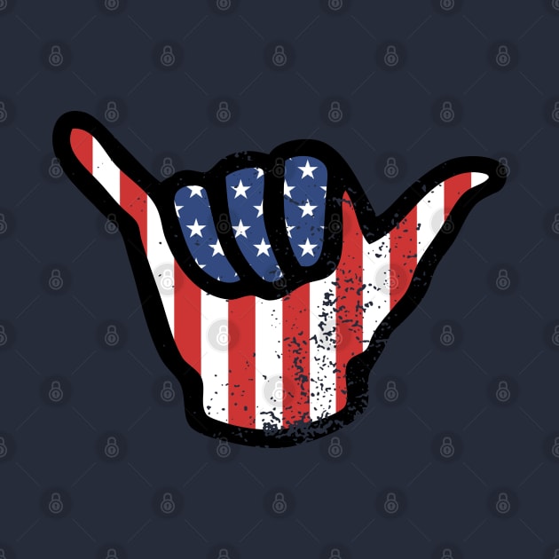 Red White And blue USA 4th July  Shaka Hand  2021 by BraaiNinja