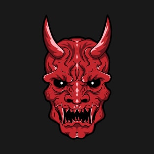 Oni Demon Skull - Red T-Shirt