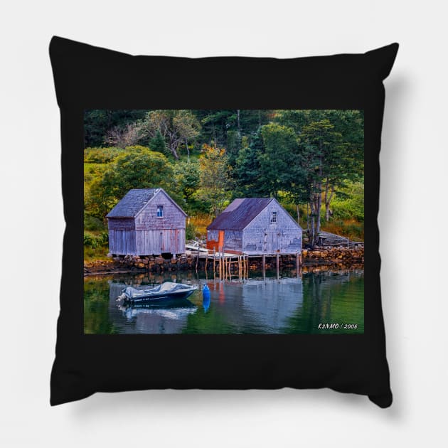 A Pair of Sheds in Boutilier's Cove Pillow by kenmo