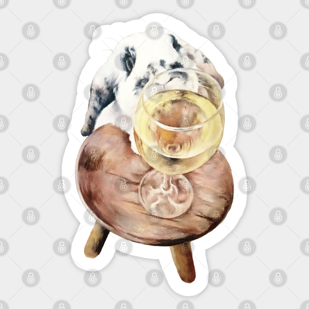 All a girl needs is bunny and wine! - Bunny - Sticker