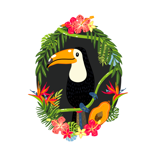 Toucan in the jungle by Elsbet