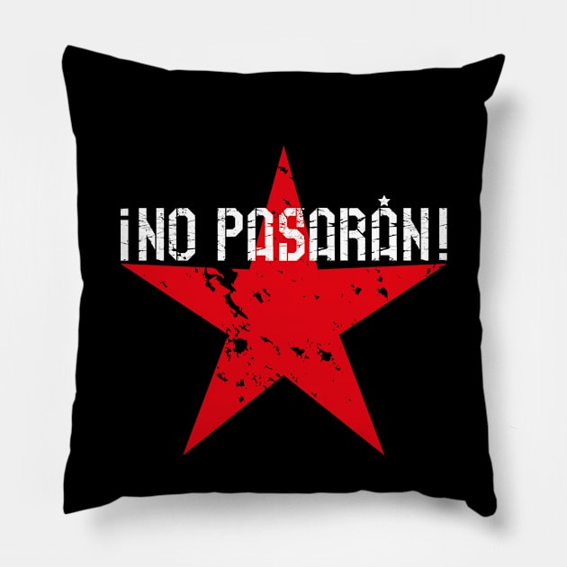 122 No Pasaran red Star Pillow by Margarita7