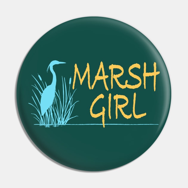 Marsh Girl (light blue & yellow) Pin by MotiviTees