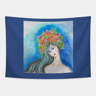 Forest Fairy Watercolor Painting Tapestry