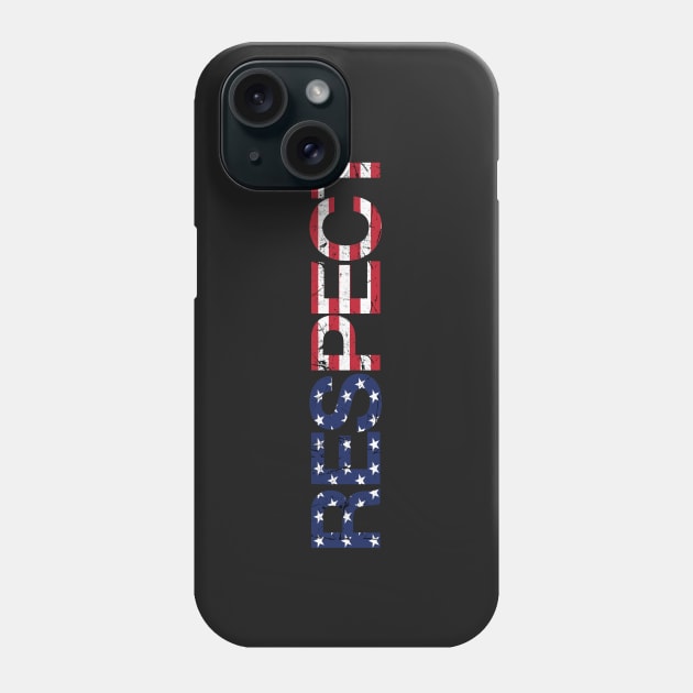 Patriotic Military Veterans Respect American Flag T-Shirt Phone Case by SecondActTees