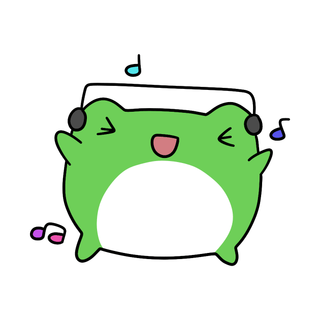 Dancing Headphones Frog by saradaboru