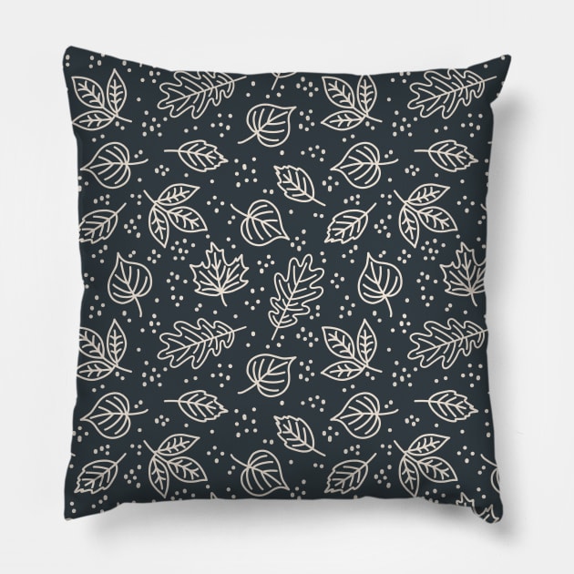 The Night Sky Leaf Pattern Pillow by Simplulina